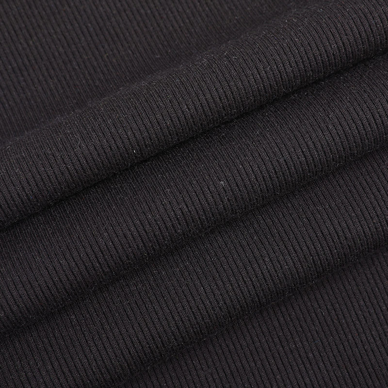 21s T/R + 30D teljes bevonatú 2x2 spandex bordás kötött